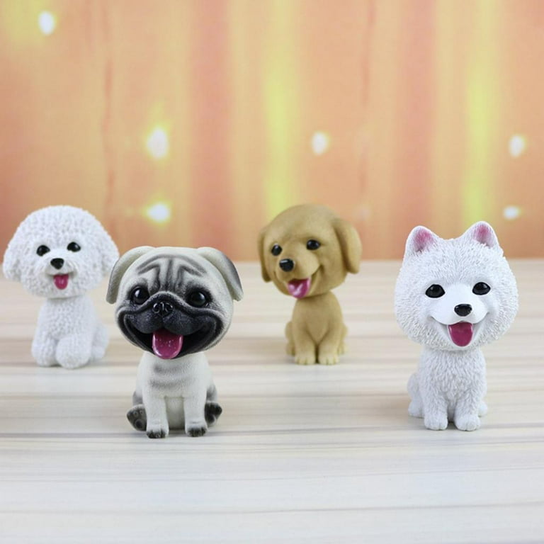 Dog Shaking Head, Resin Shaking Head Dogs, Car Decoration Nodding Dog  Ornaments, Car Interior Resin Dog Ornaments, Bobbleheads for Car Dashboard