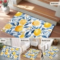 thumbnail image 5 of 2x3 Ft Entryway Area Rug, Summer Lemon Kitchen Rug Runner Washable Floor Mat, Spring Pastoral Watercolor Fruit Blue Yellow Non Slip Indoor Door Mat Throw Carpet for Bathroom Living Room Bedroom, 5 of 8
