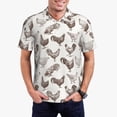 thumbnail image 5 of Yiaed ChickensPrint Men's Short Sleeve Polo Shirt,Golf Polo for Men Three-Button Golf Shirt Athletic Casual Collared T-Shirt- 3X-Large, 5 of 7
