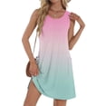 thumbnail image 1 of Liquidation d'Été 2025! Robe Grande Taille pour Femmes, Robe d'Été Décontractée Sans Manches à Col Rond Imprimée avec Poche, 1 of 5