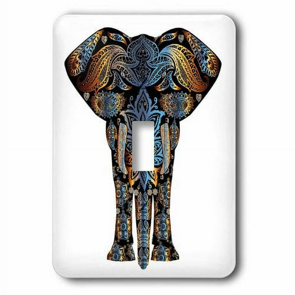 3dRose, Decorative India Elephant Colorful, single toggle switch