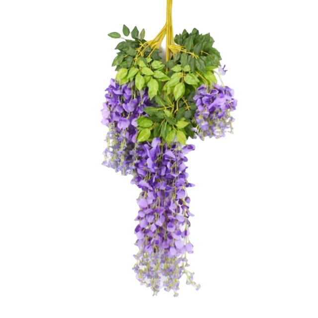 Toystoory Cadena de flores de seda artificial 110 cm oficina al aire libre plantas falsas simulación vides colgantes fiesta Hotel decoración de la Decoración Azul morado Toystoory HA069932-03
