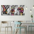 thumbnail image 2 of Hieng Large Living Room Canvas Wall Art 3 Panels Graffiti Black Woman Portrait Poster Abstract Street Pop Artwork for Bedroom Bathroom Wall Decor, 2 of 5