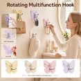 thumbnail image 5 of Swivel Hook, Butterfly Design Triple Hanging Arm Wall Mounted Holder Heavy Duty Multi Purpose Organizer for Coats Bags Towels Keys 6.6 to 11 Lbs Capacity Tool White, 5 of 5