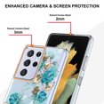 thumbnail image 4 of Allytech Galaxy S21 Ultra Case, Flower Series Clear Crystal Rubber TPU Back Cover Anti-yellow Shockproof Heavy Duty Protection Antis-scratch Case Cover for Samsung Galaxy S21 Ultra, Green Flower, 4 of 5