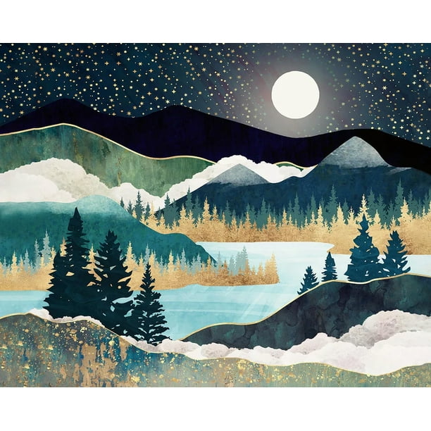 TISHIRON Paint by Numbers for Adults,16x20 inch Canvas Wall Art