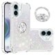 thumbnail image 1 of Funda para iPhone 16 Plus con Brillo Líquido Flotante, Purpurina, Parachoques y Anillo Giratorio Soporte, 1 of 5