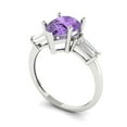 thumbnail image 2 of 2.5 ct Pear Cut Simulated Alexandrite 3 Stone 18K White Gold Womens Engagement Ring, 2 of 5