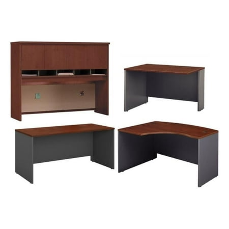 Bush Business Furniture Series C 4-Piece U-Shape Office Desk in Hansen Cherry Bush Business Furniture Series C 4-Piece U-Shape Office Desk in Hansen Cherry