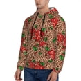 thumbnail image 3 of Naloa Rose Mix Leopard 1 Men's Casual Hooded Collar Drawstring Hoodies Pullover Sweatshirts Casual Long Sleeve Shirts-Large, 3 of 7