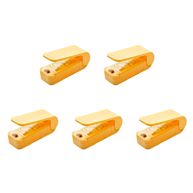 Mini sellador Calefacción Vacío Selladores de alimentos Prensa manual Sellado Snack Packer Amarillo