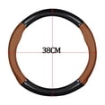 thumbnail image 3 of Car Steering Wheel Cover Wheel Cover Protector, Anti-Slip Breathable Full Surround Four Season Universal Car Accessory For Mazda All Models -Perforated Brown, 3 of 6
