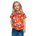 thumbnail image 6 of Stamzod Girls Summer Outfits Fashion Tropical Printing Girls Hawaiian Shirt with Pocket Casual Loose Short Sleeve Vacation Beach Button Down Shirt Orange 10 Years, 6 of 7
