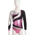 thumbnail image 5 of Aislor Girls Long Sleeve Shiny Ballet Dance Leotard Gymnastics Athletic Bodysuit Jumpsuit Dancewear Pink 12, 5 of 7