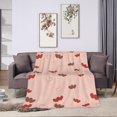 thumbnail image 6 of DouZhe Ultra-Soft Micro Fleece Lightweight Flannel Bed Blanket, Pink Hearts Romantic Love Print Cozy Warm Throw Blankets, 60"x50", 6 of 7
