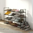 thumbnail image 4 of Home-Complete 4-Tier Space Saving Shoe Organizer, Black, Holds up to 20-Pairs of Shoes, 4 of 6