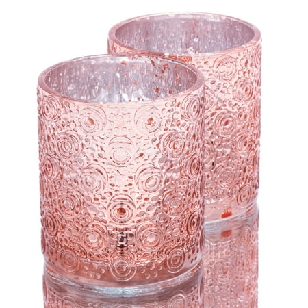 - Richland Mercury Candle Holder Nadine Rose Gold Large Set of 6
