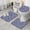 Blue Ethnic Paisley, variant on Blue Floral Leaf Pattern Bathroom Rugs Sets 3 Piece,Toilet Cover Set,Absorbent Non Slip Bathroom Mats Sets with U-Shaped Contour Rug Toilet Rug Set