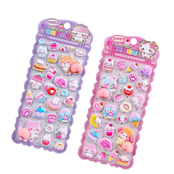 MOMOJIA 3D Puffier Sticker Sheets Decorative Sticker Cute Small Sticker for Kids Adults