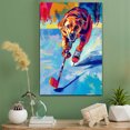 thumbnail image 3 of Bloodhound Dog Ice Hockey Art Canvas – Bloodhound Dog Playing Ice Hockey Wall Art, Dog Lover Canvas, Sports Theme Decor for Living Room, 3 of 5