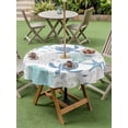 thumbnail image 3 of Outdoor Tablecloth with Umbrella Hole & Zipper, Sea Trutle Coastal Round Tablecloth 54 Inch, Summer Starfish Beach Coral Nautical Patio Table Cover Waterproof Table Cloth for Picnic/Party, 3 of 7