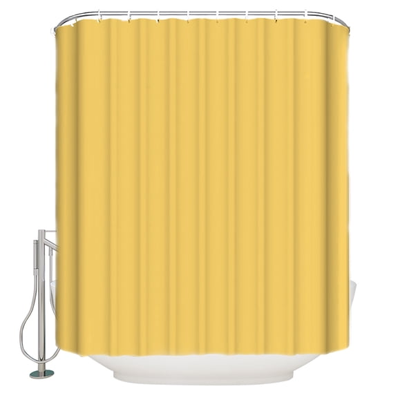 Solid Color Shower Curtain, 36" x 72", Yellow Waterproof Bathroom Curtain Washable Shower Curtain Set with 12 Hooks