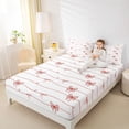 thumbnail image 3 of Erosebridal Kawaii Red Bowknot Full Size Sheets For Girls,Cute Bows Kawaii Stars Bed Sheets 4-Piece, 3 of 6