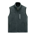 thumbnail image 3 of Baqcunre Vest For Men Male Casual Solid Polar Fleece Plush Vest Coat Stand Collar Sleeveless Zipper Fly Pocket Coat Vest Blazer For Men Tops For Men Grey M, 3 of 7
