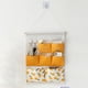 thumbnail image 1 of Bolsa de almacenamiento para colgar gancho de metal, estantes colgantes, bolsillos para organizador, soporte para libros 7 bolsillos naranja Macarena Carrito de noche, 1 of 8