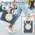 thumbnail image 6 of Kids Friendly Hybrid Case for iPad 10th Gen 10.9 Inch 2022, Rugged Case with Rotating Ring Stand Pencil Holder Heavy Duty Protection Slim Fit Silicone PC Case for iPad 10th Gen, Cornflowerblue, 6 of 12