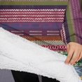 thumbnail image 3 of Oversized Wearable Blanket Hoodie,Purple Boho Tribal Stripes and Hearts Pattern Sherpa Blanket Hoodie with Super Pockets,Super Warm Fuzzy Pullover for Women & Men, 3 of 6