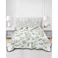 thumbnail image 2 of Quilt King Size Bedding Set, Green Leaves Reversible Summer Quilt 3 Pieces, Summer Botanical Elegant Farmhouse Lightweight Bedspreads Coverlets with 2 Pillow Shams for All Seasons, 2 of 5