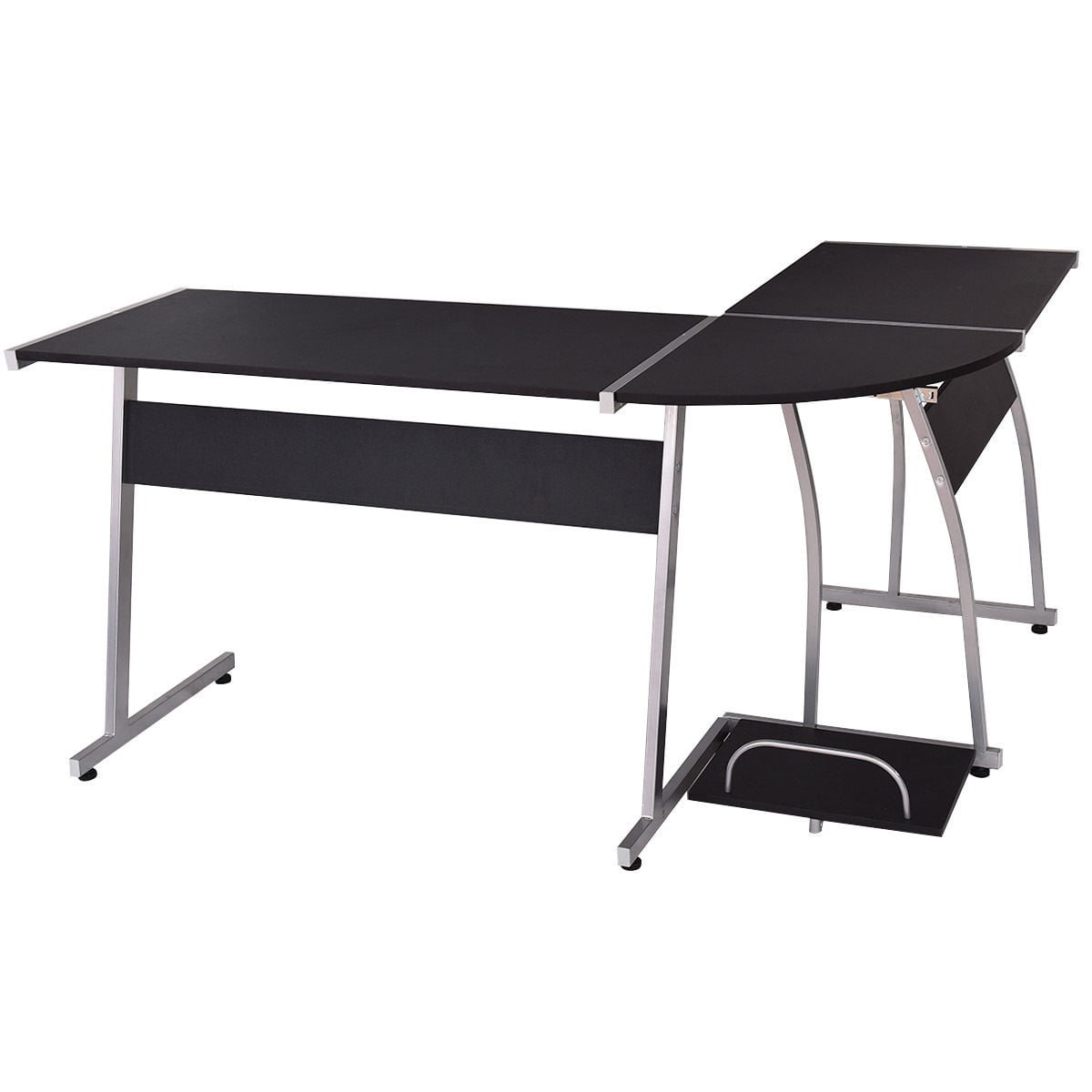 Gymax L Shaped Corner Desk Office Wood Large Pc Table Com
