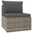 thumbnail image 3 of vidaXL 9 Piece Garden Lounge Set with Cushions Grey Poly Rattan, 3 of 5