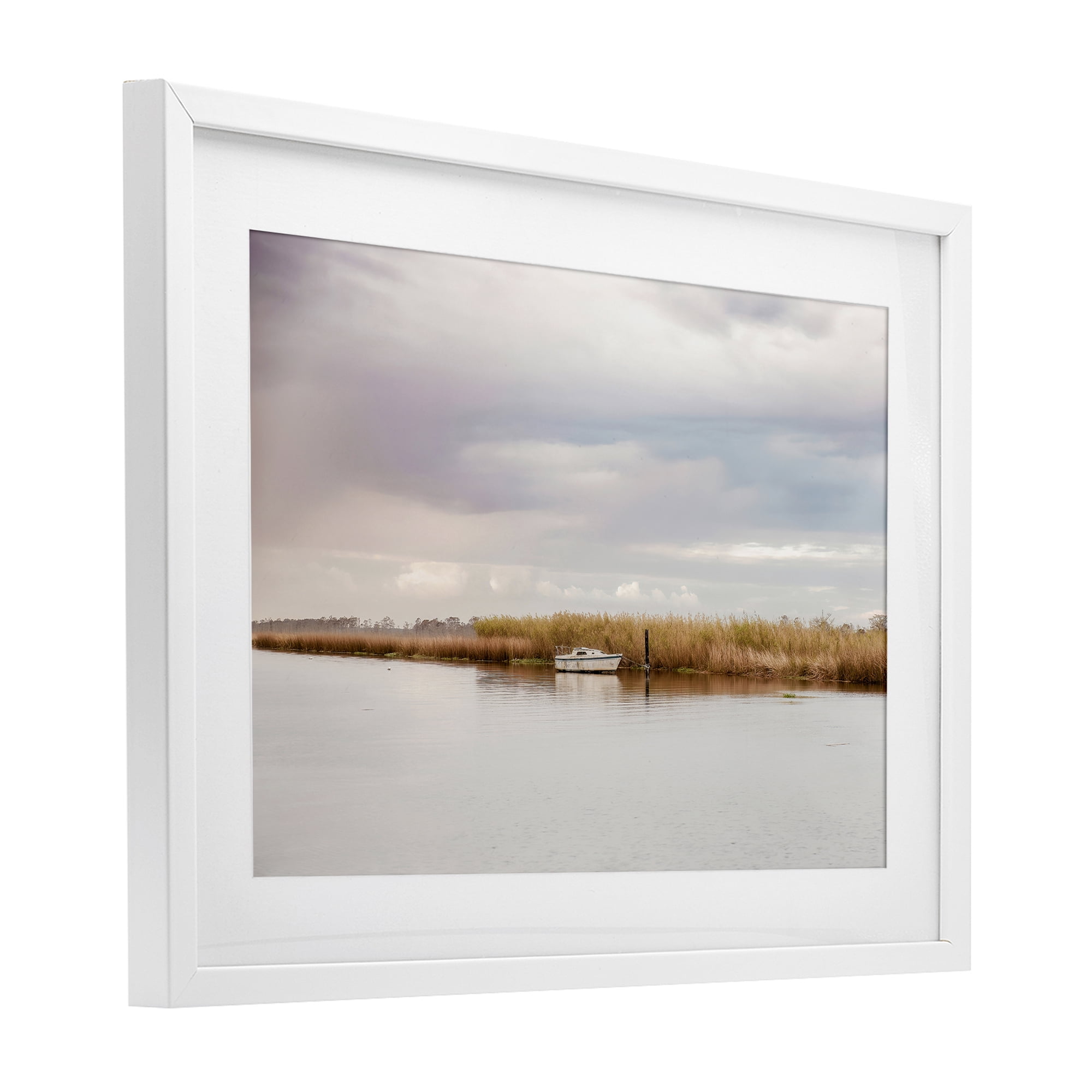 Stupell Industries Magical Mooring Landscape White Framed Print Under Glass, design by Christy Berry