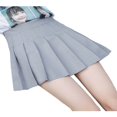 thumbnail image 4 of Jupe Plissée Unie Taille Haute pour Filles Femmes, Jupe Trapèze Mini, 4 of 5
