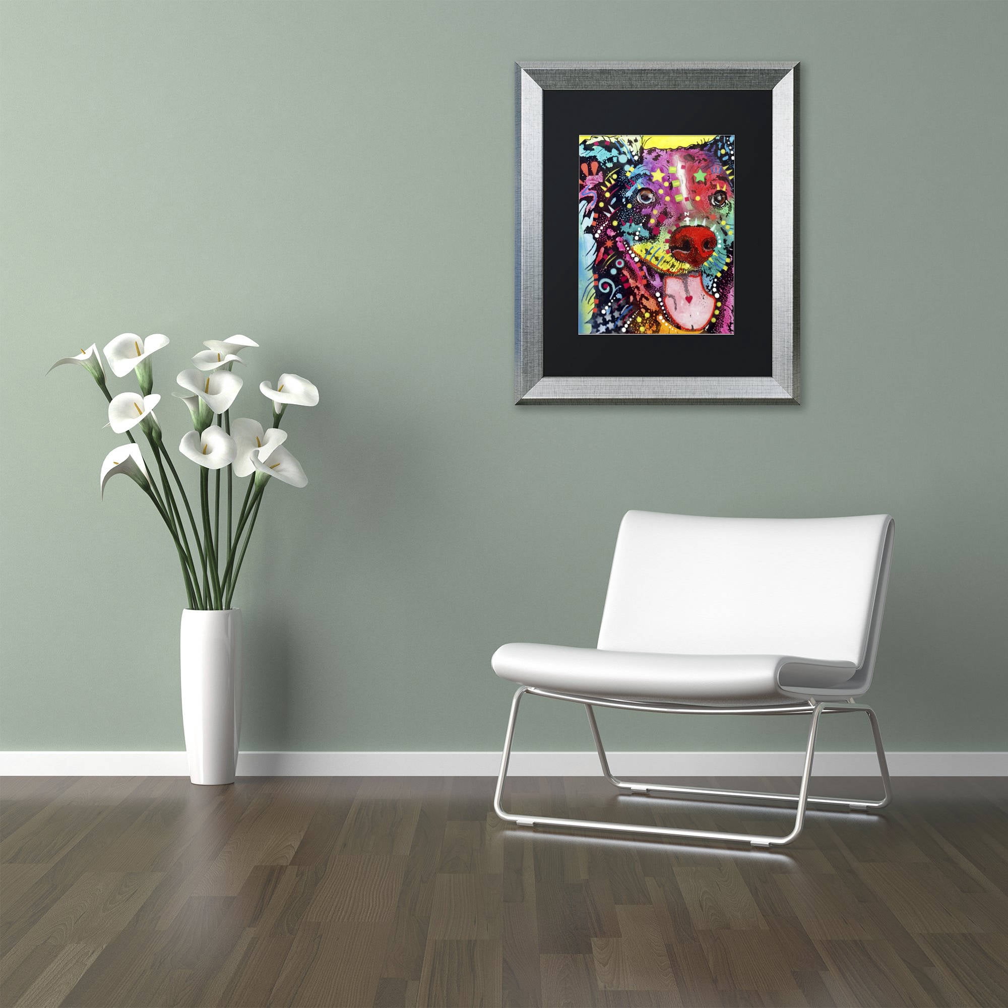 Trademark Fine Art "Dak 1" Canvas Art by Dean Russo, Black Matte, Silver Frame