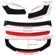 thumbnail image 4 of Kit de 4 piezas de parachoques delantero universal para coche, difusor divisor de alerón, fibra de carbono roja y blanca, 4 of 5