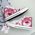 thumbnail image 1 of 2025 nuevos zapatos de lona de oso de fresa de punto de primavera y verano para niñas estudiantes lindos zapatos deportivos de oso tendencia de otoño, 1 of 5