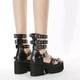 thumbnail image 4 of 1 par de sandalias de suela gruesa, elegantes, para mujer (negro), 4 of 6