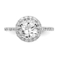 thumbnail image 5 of Cheryl M 925 Sterling Silver Rhodium-plated CZ Round Halo Ring Size: 7; for Adults and Teens; for Women and Men, 5 of 5