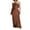 Brown, variant on Michellecmm Women Sleeveless Backless Dress, Pure Color Strapless Long Dress