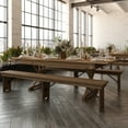 thumbnail image 3 of Flash Furniture 8' x 40" Rectangular Antique Rustic Solid Pine Folding Farm Table with X Legs, 3 of 13