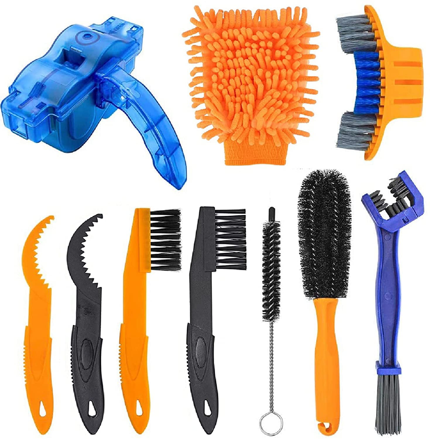 Cleaning Brushes Scrubber Cycling MTB Bike Bicycle Chain Wheel Wash Cleaner Set 