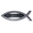 thumbnail image 1 of Christian Fish Proverbs 3:5-6 Chrome Emblem, 1 of 4