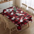thumbnail image 2 of Vintage Red and White Rectangle Tablecloth 60x84 Inch, Flowers Boho Water Resistant Vinyl Washable Seasonal Table Cover for Christmas Holiday Party Picnic Dinner Decor, 2 of 5