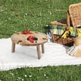 thumbnail image 4 of Wooden Outdoor Folding Picnic Table Portable 2 in 1 Wine Glass Rack, Foldable Desk Wine Glass Rack Table Picnic Tray, 4 of 10