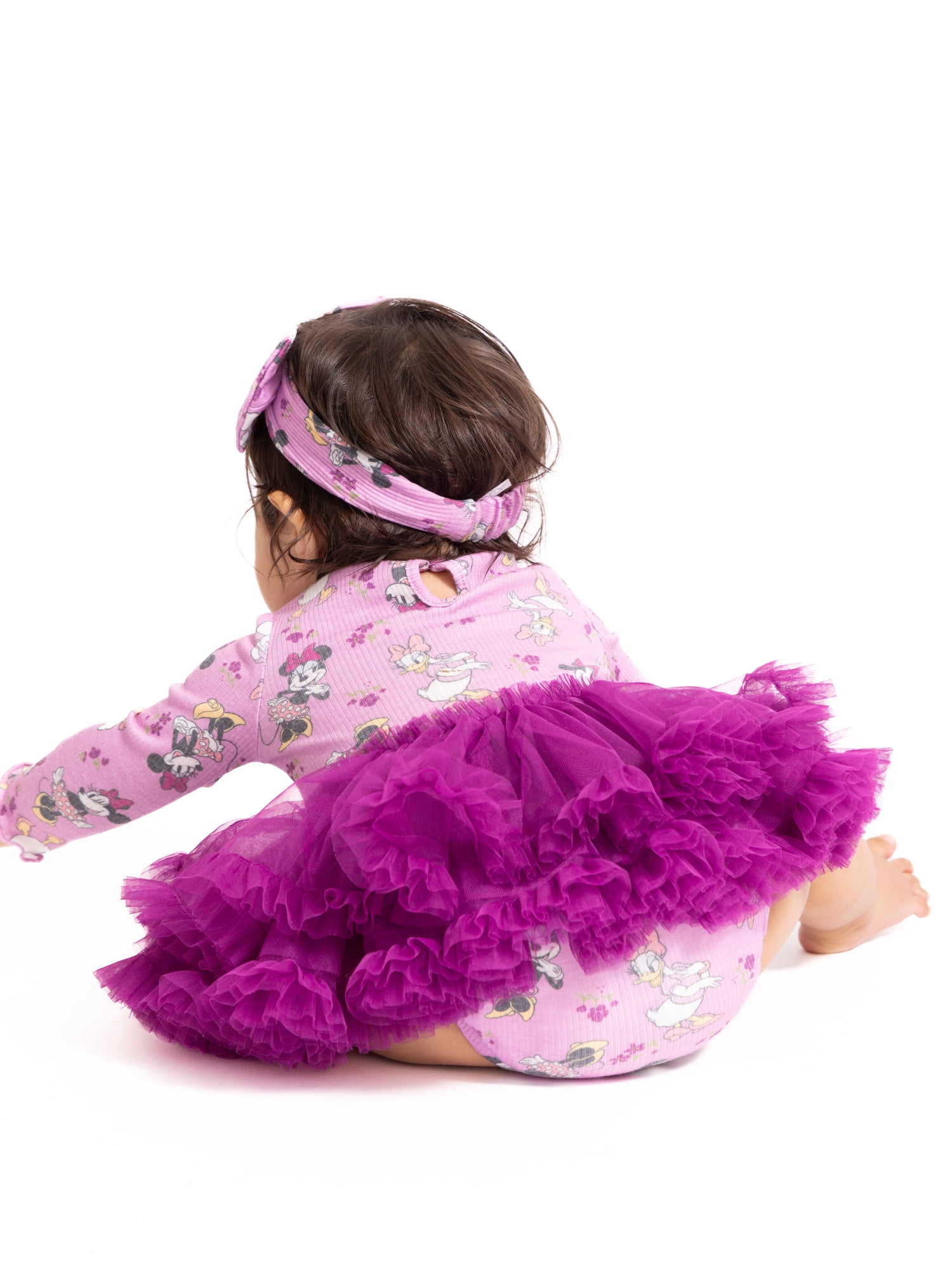 Minnie Mouse Baby Girls Tutu Dress Bodysuit with Matching Headband Set, 2 Piece, Sizes Newborn-24M