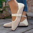 thumbnail image 5 of YgkuHd Slip-On Flats for Women Transparent Mesh Casual Shoes with Breathable Mesh Upper, Trendy Plus Size Spring Summer Comfortable Footwear,Beige_43, 5 of 6