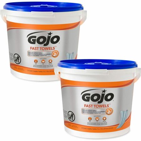 GOJO Fast Towels Hand Sanitizing Wipes 225 Wipes/Bucket 2/Carton (6299-02)